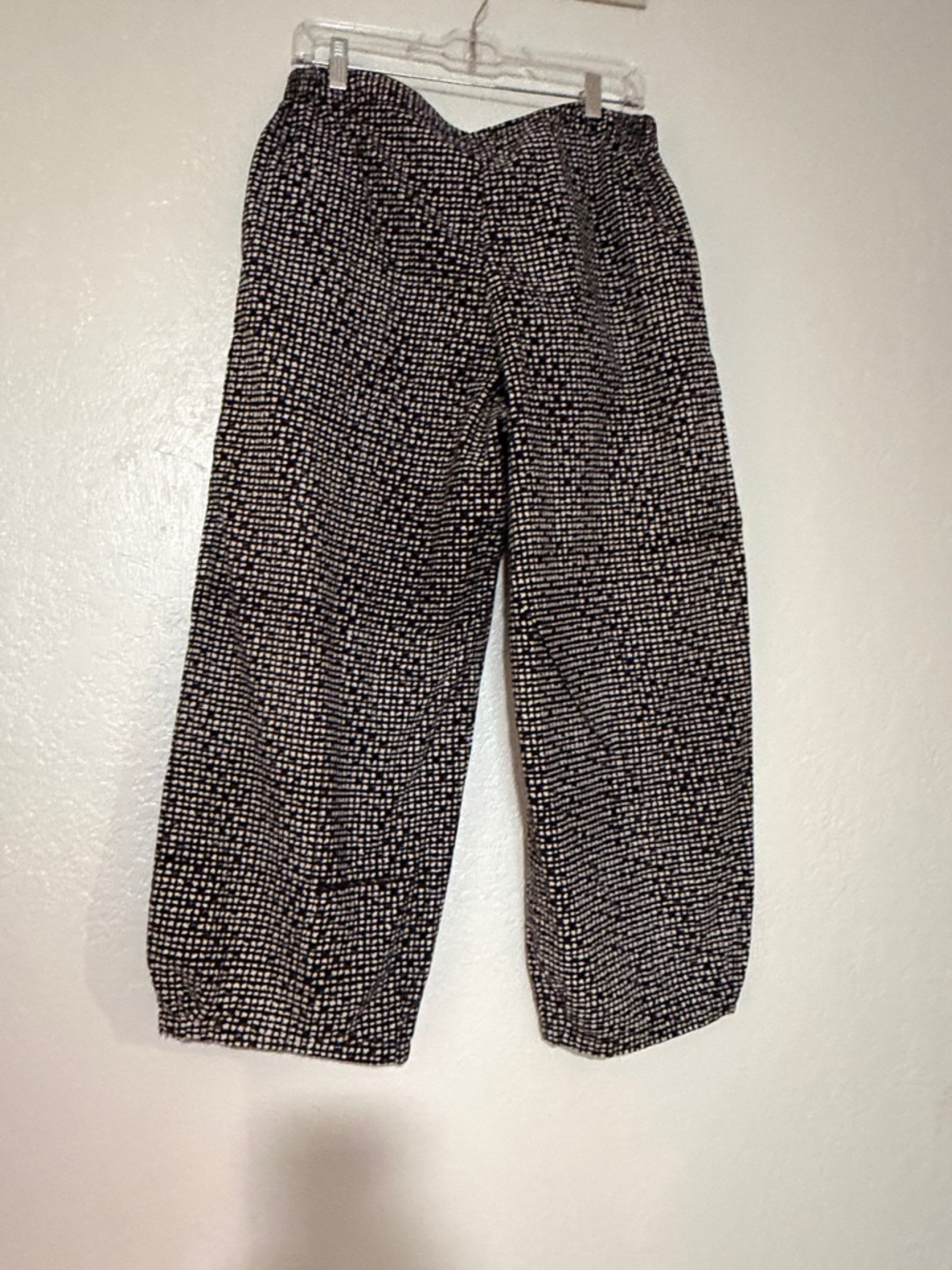 Anokhi Barrel Leg Pants Lagenlook Black & White Pattern Wide Large 100% Cotton - Picture 5 of 6